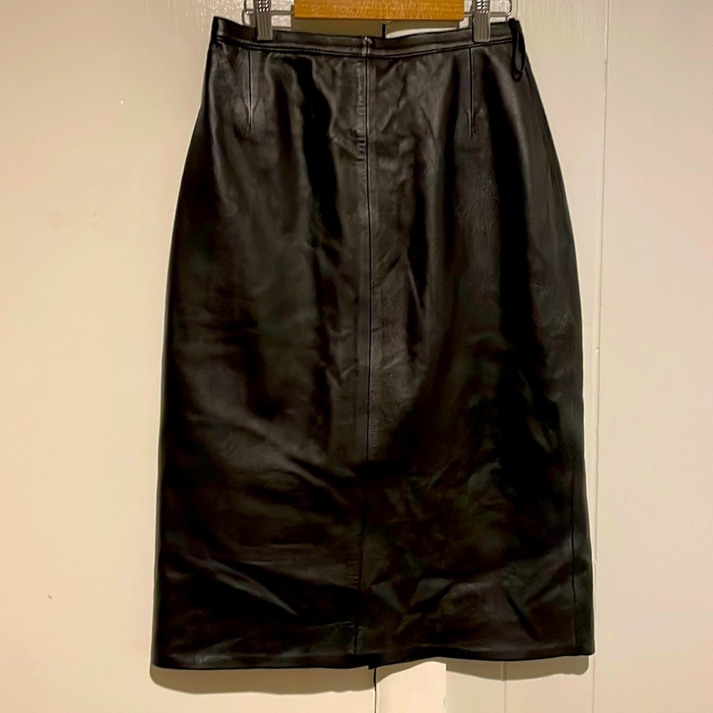 Black leather skirt